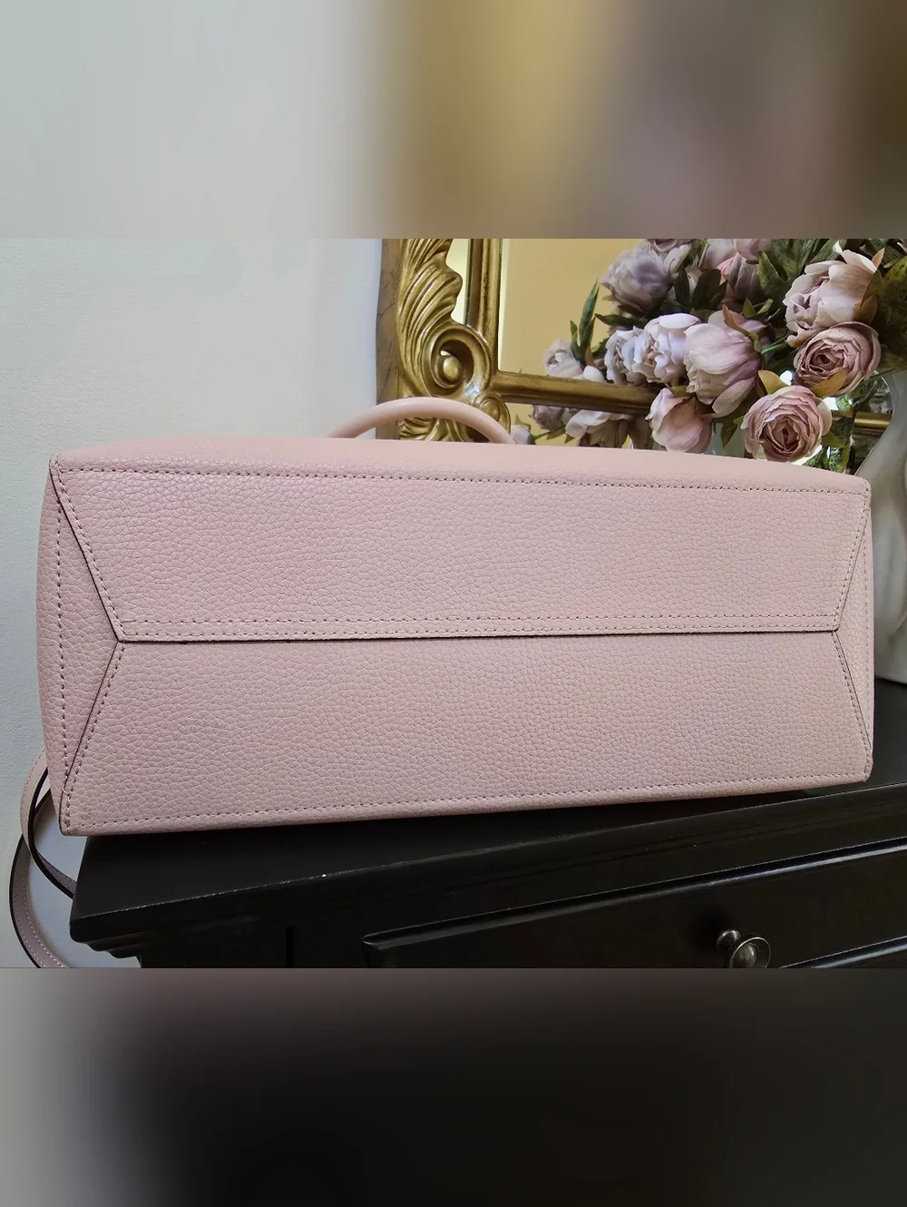 Michael Kors Large Kimberly Pebbled Leather Satchel Blossom Gold Hardware NWOT - Picture 7 of 10